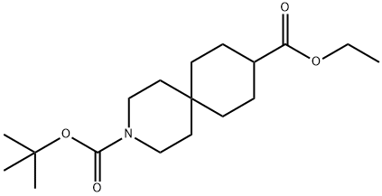 3-Azaspiro[5.5]undecane-3,9-dicarboxylic acid, 3-(1,1-dimethylethyl) 9-ethyl ester Structure