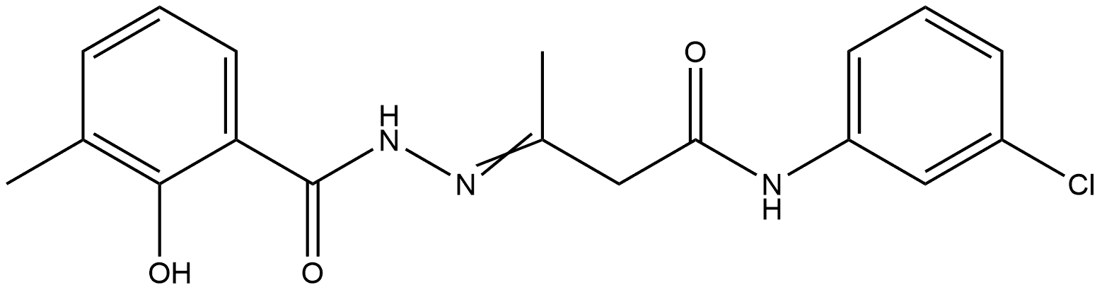 2-Hydroxy-3-methylbenzoic acid 2-[3-[(3-chlorophenyl)amino]-1-methyl-3-oxopropylidene]hydrazide 구조식 이미지