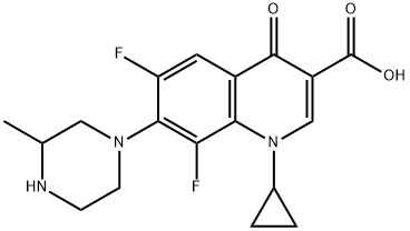 3-Quinolinecarboxylic acid, 1-cyclopropyl-6,8-difluoro-1,4-dihydro-7-(3-methyl-1-piperazinyl)-4-oxo- Structure