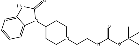 Carbamic acid, N-[2-[4-(2,3-dihydro-2-oxo-1H-benzimidazol-1-yl)-1-piperidinyl]ethyl]-, 1,1-dimethylethyl ester 구조식 이미지