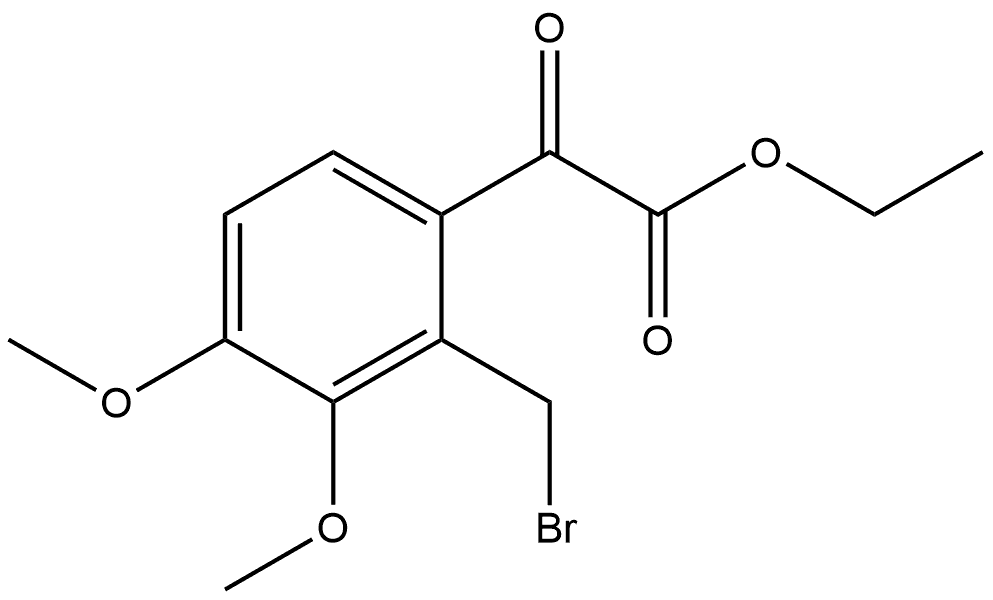 Benzeneacetic acid, 2-(bromomethyl)-3,4-dimethoxy-α-oxo-, ethyl ester Structure