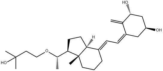 1,3-Cyclohexanediol, 4-methylene-5-[(2E)-2-[(1S,3aS,7aS)-octahydro-1-[(1S)-1-(3-hydroxy-3-methylbutoxy)ethyl]-7a-methyl-4H-inden-4-ylidene]ethylidene]-, (1S,3R,5Z)- Structure