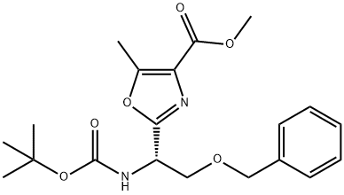 methyl 2-{(1S)-2-(benzyloxy)-1-[(tert-butoxycarbonyl)amino]ethyl}-5-methyl-1,3-oxazole-4-carboxylate Structure