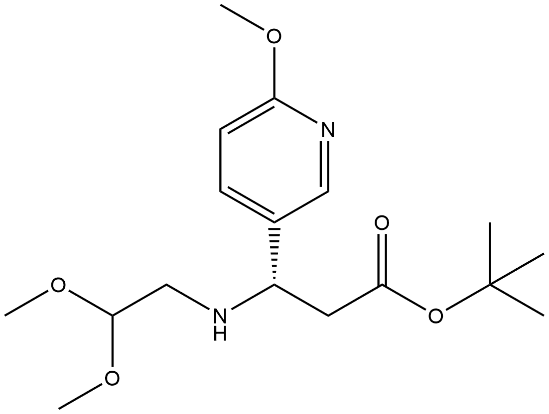 tert-Butyl (3S)-3-[(2,2-Dimethoxyethyl)amino]-3-(6-methoxypyridin-3-yl)propanoate Structure