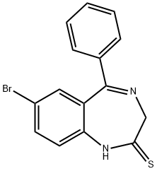 2H-1,4-Benzodiazepine-2-thione, 7-bromo-1,3-dihydro-5-phenyl- 구조식 이미지