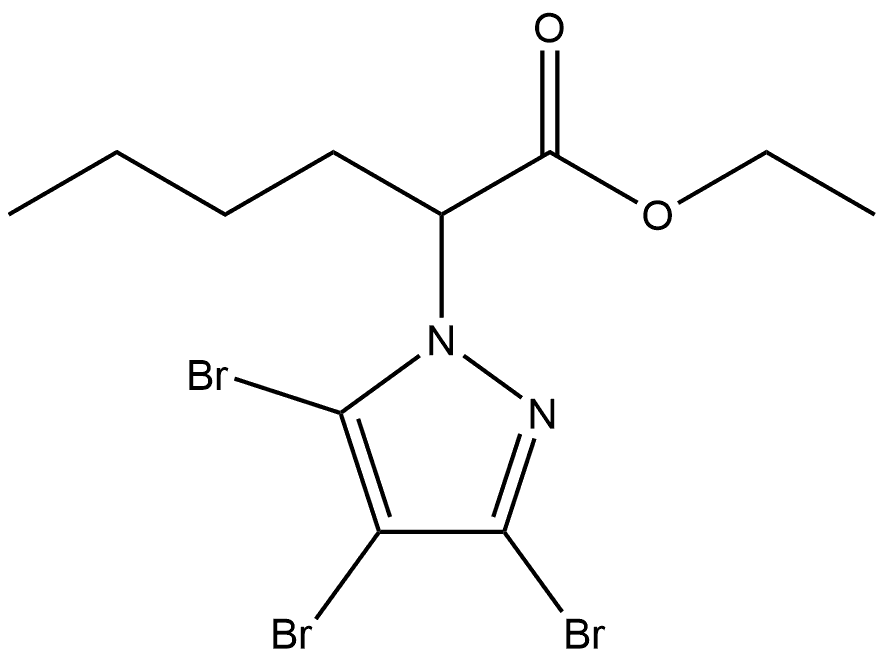 2-(3,4,5-tribromo-pyrazol-1-yl)-hexanoic acid ethyl ester, ethyl 3,4,5-tribromo-α-butylpyrazole-1-acetate, ethyl 3,4,5-tribromo-α-butylpyrazole-1-acetate Structure