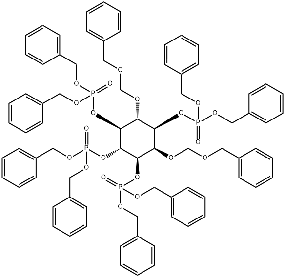 D-myo-Inositol, 2,6-bis-O-[(phenylmethoxy)methyl]-, tetrakis[bis(phenylmethyl) phosphate] (9CI) Structure