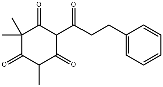 1,3,5-Cyclohexanetrione, 2,2,4-trimethyl-6-(1-oxo-3-phenylpropyl)- Structure