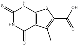 5-methyl-4-oxo-2-sulfanyl-3H,4H-thieno[2,3-d]pyrimidine-6-carboxylic acid 구조식 이미지