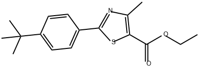 5-Thiazolecarboxylic acid, 2-[4-(1,1-dimethylethyl)phenyl]-4-methyl-, ethyl ester Structure