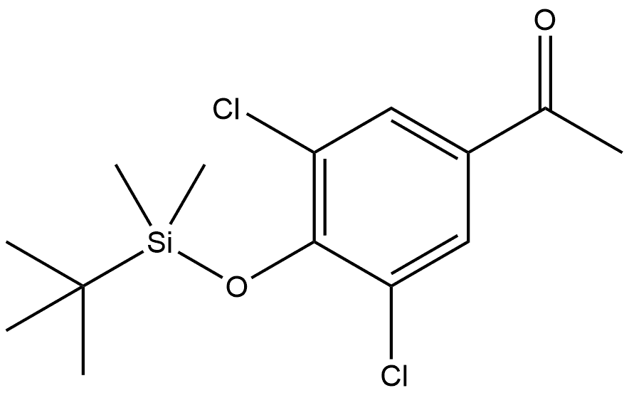 1-[3,5-Dichloro-4-[[(1,1-dimethylethyl)dimethylsilyl]oxy]phenyl]ethanone 구조식 이미지