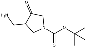 1-Pyrrolidinecarboxylic acid, 3-(aminomethyl)-4-oxo-, 1,1-dimethylethyl ester Structure