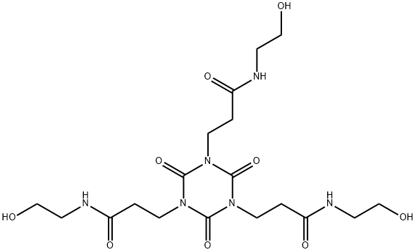 1,3,5-Triazine-1,3,5(2H,4H,6H)-tripropanamide, N1,N3,N5-tris(2-hydroxyethyl)-2,4,6-trioxo- Structure