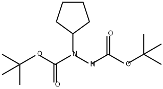 1,2-Hydrazinedicarboxylic acid, 1-cyclopentyl-, 1,2-bis(1,1-dimethylethyl) ester Structure