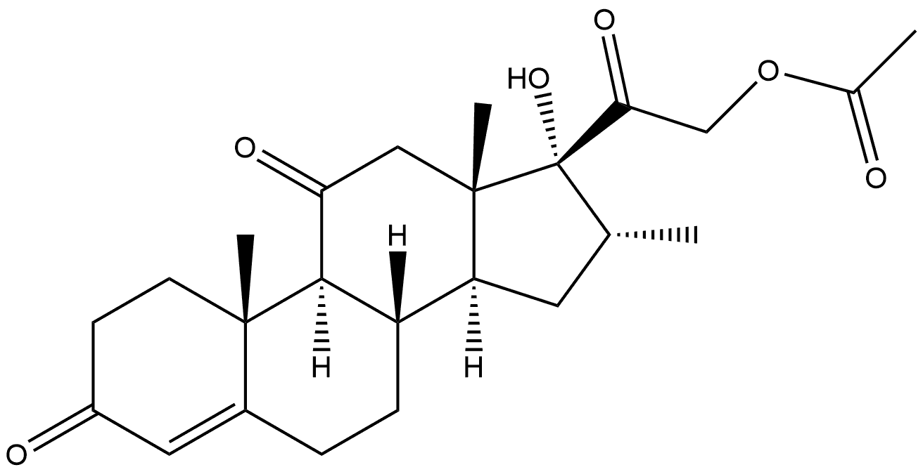 Pregn-4-ene-3,11,20-trione, 21-(acetyloxy)-17-hydroxy-16-methyl-, (16α)- (9CI) Structure