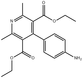 3,5-Pyridinedicarboxylic acid, 4-(4-aminophenyl)-2,6-dimethyl-, 3,5-diethyl ester Structure