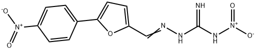 Hydrazinecarboximidamide, N-nitro-2-[[5-(4-nitrophenyl)-2-furanyl]methylene]- Structure