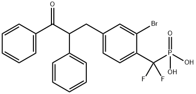 Phosphonic acid, P-[[2-bromo-4-(3-oxo-2,3-diphenylpropyl)phenyl]difluoromethyl]- 구조식 이미지