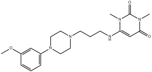 2,4(1H,3H)-Pyrimidinedione, 6-[[3-[4-(3-methoxyphenyl)-1-piperazinyl]propyl]amino]-1,3-dimethyl- Structure