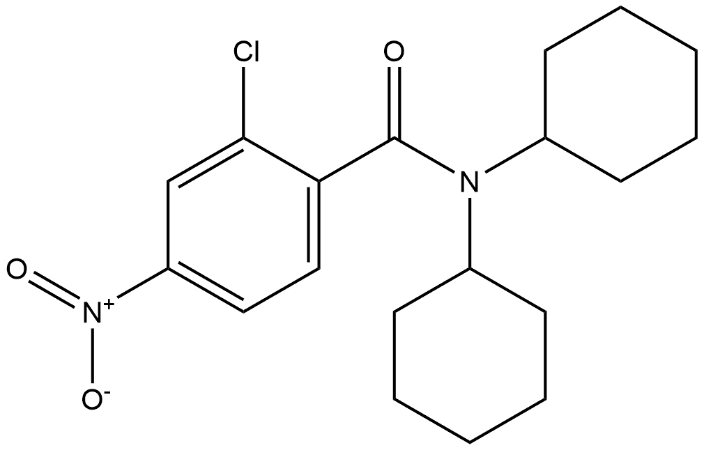 2-chloro-N,N-dicyclohexyl-4-nitrobenzamide Structure