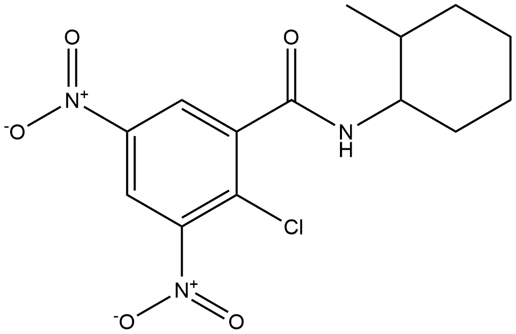 2-chloro-N-(2-methylcyclohexyl)-3,5-dinitrobenzamide Structure