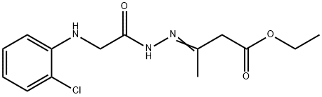 ethyl 3-({[(2-chlorophenyl)amino]acetyl}hydrazono)butanoate (non-preferred name) 구조식 이미지