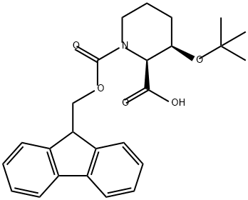 1,2-Piperidinedicarboxylic acid, 3-(1,1-dimethylethoxy)-, 1-(9H-fluoren-9-ylmethyl) ester, (2S,3R)- Structure