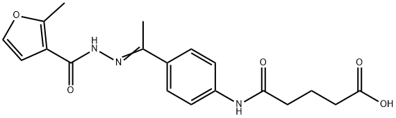5-[4-[(Z)-C-methyl-N-[(2-methylfuran-3-carbonyl)amino]carbonimidoyl]anilino]-5-oxopentanoic acid 구조식 이미지
