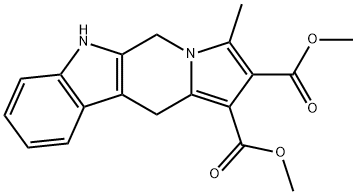 5H-Indolizino[6,7-b]indole-1,2-dicarboxylic acid, 6,11-dihydro-3-methyl-, 1,2-dimethyl ester Structure