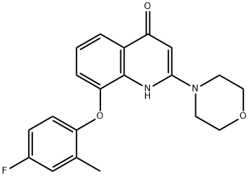 4(1H)-Quinolinone, 8-(4-fluoro-2-methylphenoxy)-2-(4-morpholinyl)- Structure