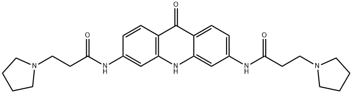 1-Pyrrolidinepropanamide, N,N'-(9,10-dihydro-9-oxo-3,6-acridinediyl)bis- 구조식 이미지