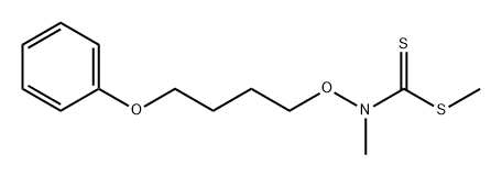 Carbamodithioic acid, N-methyl-N-(4-phenoxybutoxy)-, methyl ester Structure