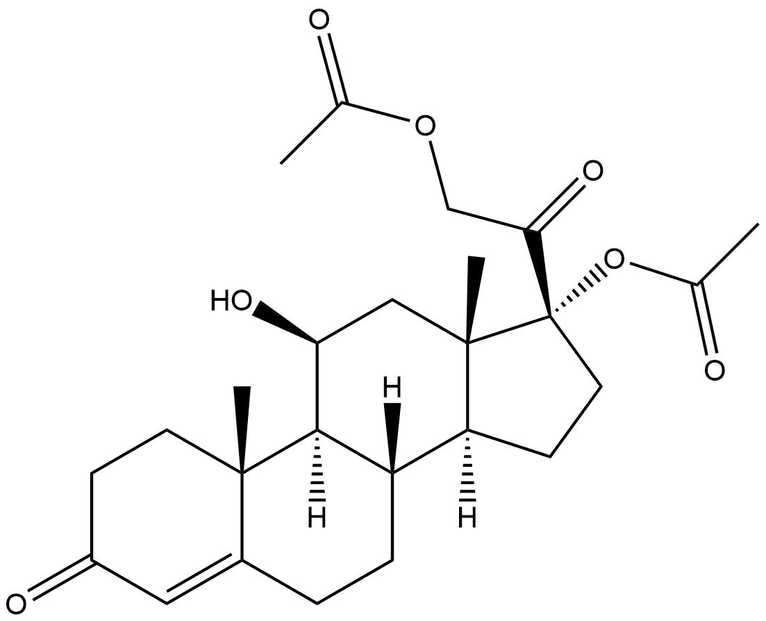 Pregn-4-ene-3,20-dione, 17,21-bis(acetyloxy)-11-hydroxy-, (11β)- Structure