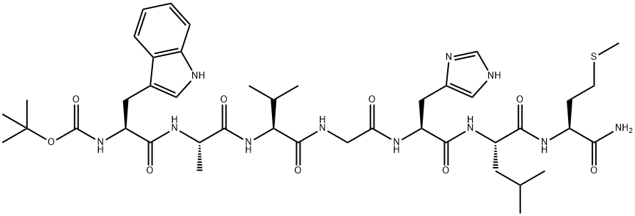 L-Methioninamide, N-[(1,1-dimethylethoxy)carbonyl]-L-tryptophyl-L-alanyl-L-valylglycyl-L-histidyl-L-leucyl- (9CI) Structure