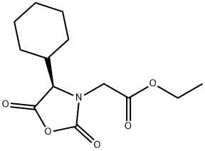 3-Oxazolidineacetic acid, 4-cyclohexyl-2,5-dioxo-, ethyl ester, (4R)- Structure