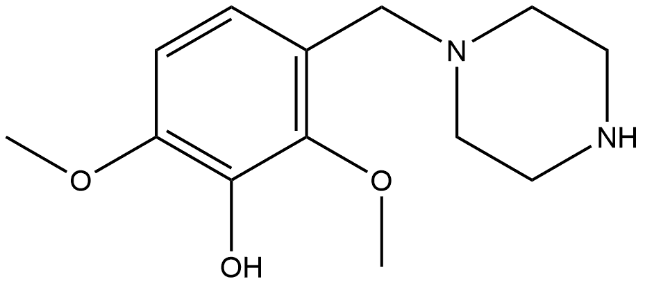 2,6-dimethoxy-3-(piperazin-1-ylmethyl)phenol dihyrochloride Structure