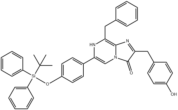 Imidazo[1,2-a]pyrazin-3(7H)-one,  6-[4-[[(1,1-dimethylethyl)diphenylsilyl]oxy]phenyl]-2-[(4-hydroxyphenyl)methyl]-8- 구조식 이미지