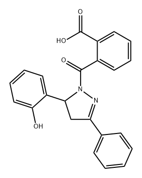 Benzoic acid, 2-[[4,5-dihydro-5-(2-hydroxyphenyl)-3-phenyl-1H-pyrazol-1-yl]carbonyl]- 구조식 이미지