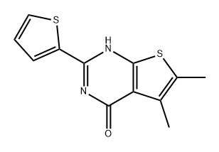 Thieno[2,3-d]pyrimidin-4(1H)-one, 5,6-dimethyl-2-(2-thienyl)- Structure