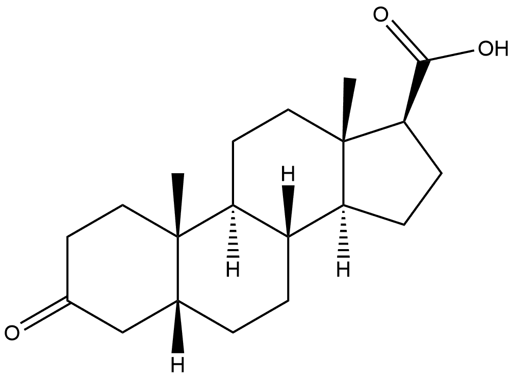 Androstane-17-carboxylic acid, 3-oxo-, (5β,17β)- (9CI) Structure