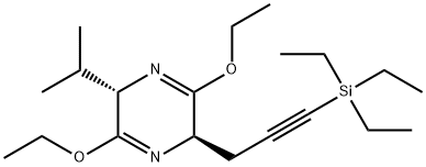 Pyrazine, 3,6-diethoxy-2,5-dihydro-2-(1-methylethyl)-5-[3-(triethylsilyl)-2-propyn-1-yl]-, (2S,5R)- 구조식 이미지