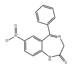 2H-1,4-Benzodiazepine-2-thione, 1,3-dihydro-7-nitro-5-phenyl- Structure