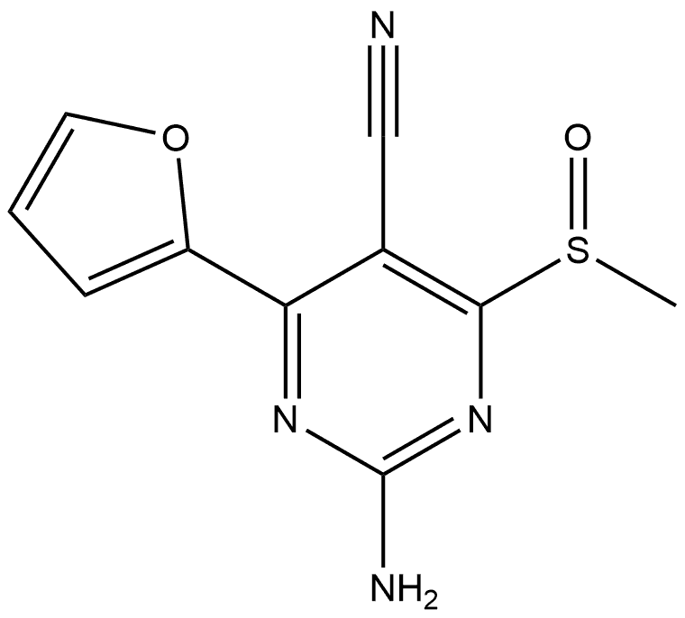 2-amino-4-(furan-2-yl)-6-(methylsulfinyl)pyrimidine-5-carbonitrile Structure