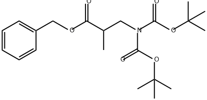 Propanoic acid, 3-[bis[(1,1-dimethylethoxy)carbonyl]amino]-2-methyl-, phenylmethyl ester 구조식 이미지