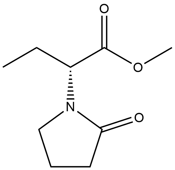 1-Pyrrolidineacetic acid, α-ethyl-2-oxo-, methyl ester, (αR)- Structure
