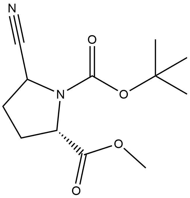 1-(tert-butyl) 2-methyl (2S)-5-cyanopyrrolidine-1,2-dicarboxylate Structure