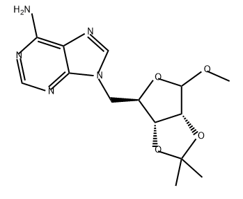 D-Ribofuranoside, methyl 5-(6-amino-9H-purin-9-yl)-5-deoxy-2,3-O-(1-methylethylidene)- Structure