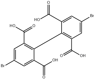 [1,1'-Biphenyl]-2,2',6,6'-tetracarboxylic acid, 4,4'-dibromo- Structure