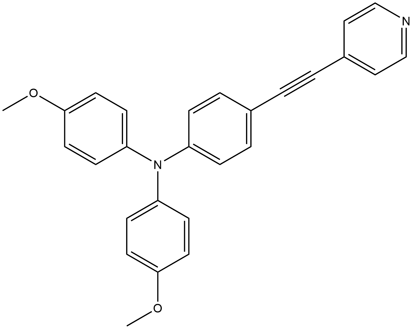 bis(4-methoxyphenyl)[4-(pyridin-4-ylethynyl)phenyl]amine Structure