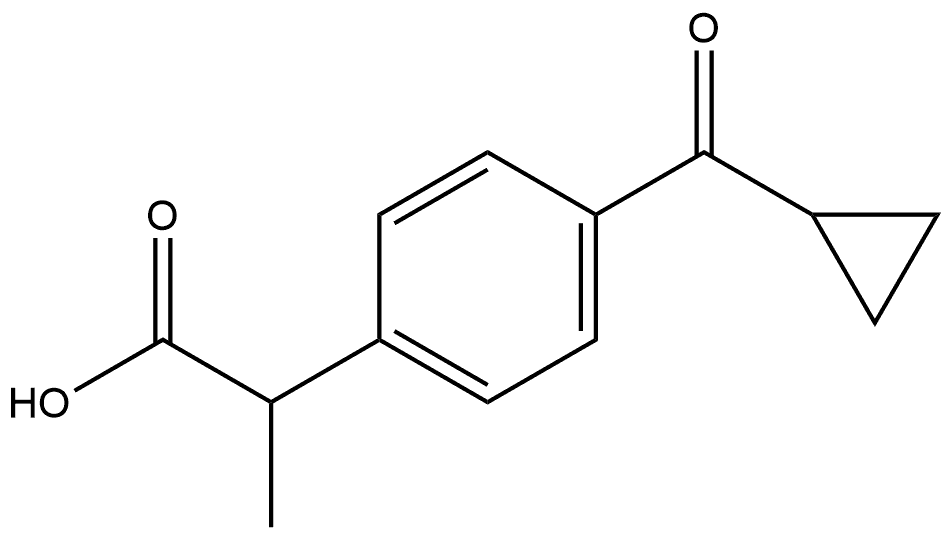 Benzeneacetic acid, 4-(cyclopropylcarbonyl)-α-methyl- Structure